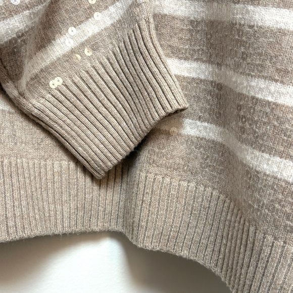 On 34th Women's Sequined Striped Mock-Neck Sweater Size XL - Picture 5 of 12